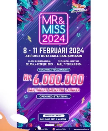 Duta Mall Banjarmasin Kembali Adakan MR & Miss 2024